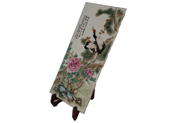 民国彩绘花鸟纹瓷板画