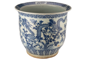 清青花双龙穿花纹花缸